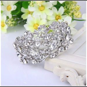 Bridal floral leaf Australian crystal bracelet